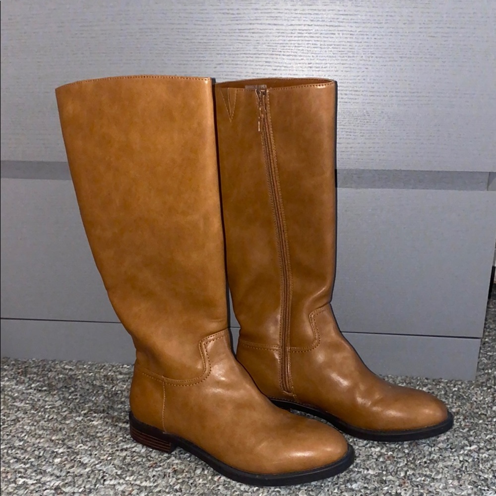 Tan Leather Tall Boots